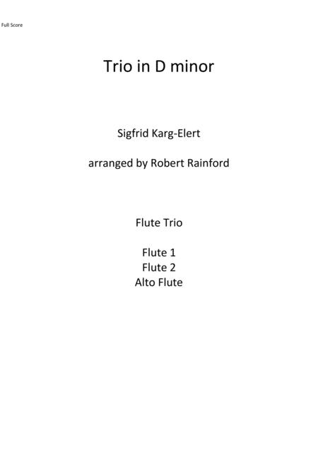 Trio In D Minor Sheet Music