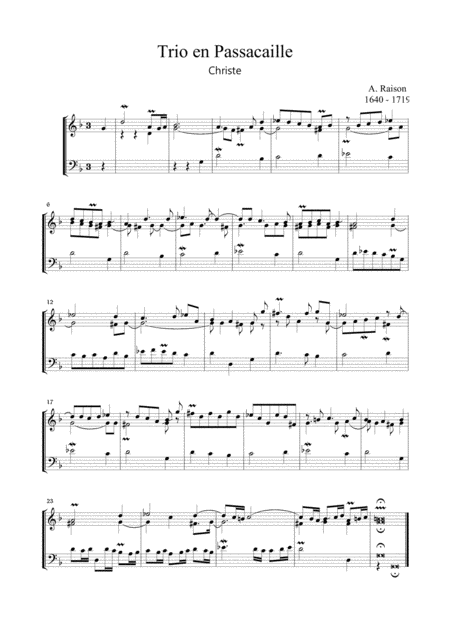 Trio In Passacaglia Raison For Organ 2 Staff Sheet Music