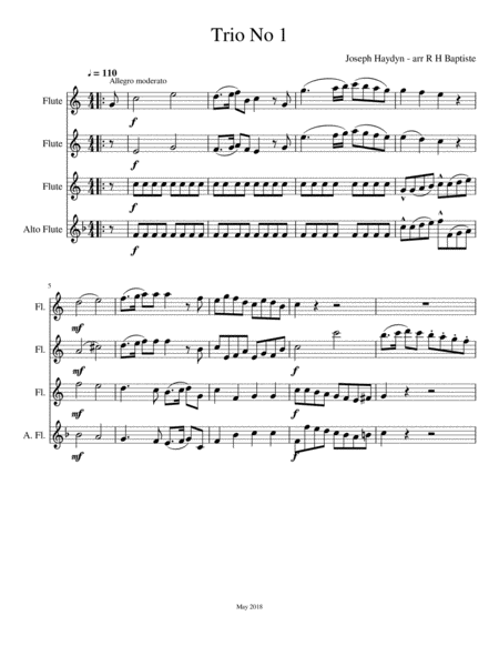 Free Sheet Music Trio No 1 In C