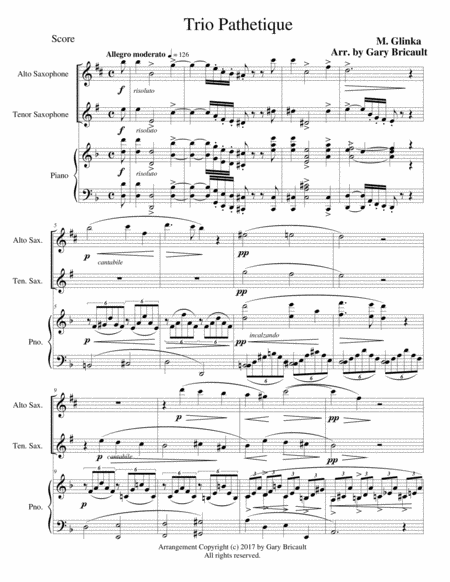 Trio Pathetique Sheet Music