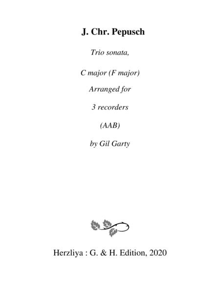 Trio Sonata Flute Violin Continuo C Major F Major Arrangement For 3 Recorders Sheet Music