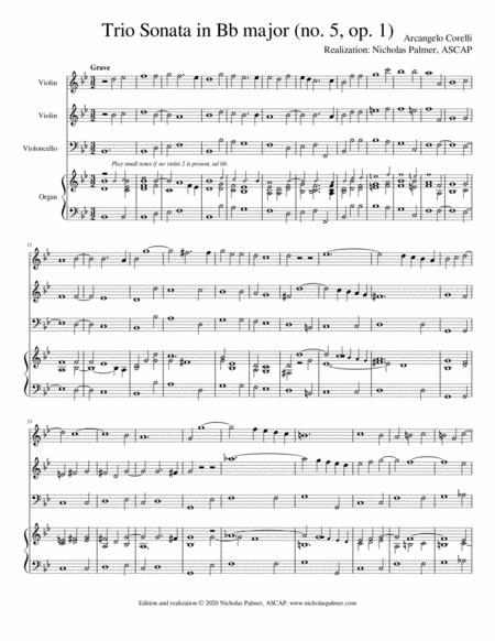 Trio Sonata In Bb Op 1 No 5 Arcangelo Corelli Sheet Music