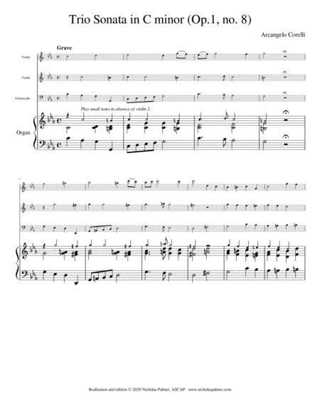 Trio Sonata In C Minor Op 1 No 8 Arcangelo Corelli Sheet Music