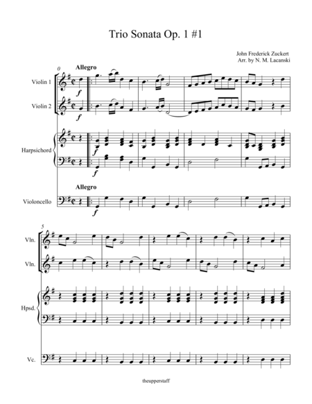 Free Sheet Music Trio Sonata Op 1 1 Movement 1
