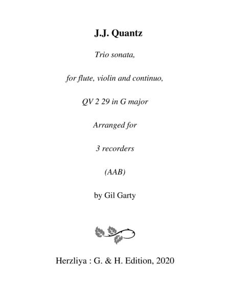 Trio Sonata Qv 2 29 Arrangement For 3 Recorders Sheet Music