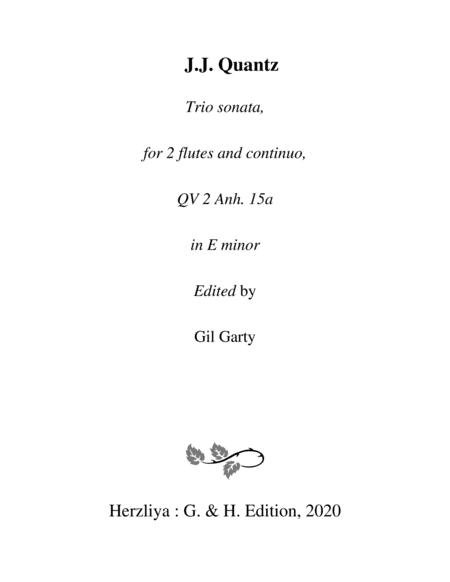 Trio Sonata Qv 2 Anh 15a For 2 Flutes And Continuo In E Minor Sheet Music