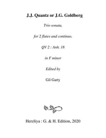 Trio Sonata Qv 2 Anh 18 For 2 Flutes And Continuo In F Minor Sheet Music