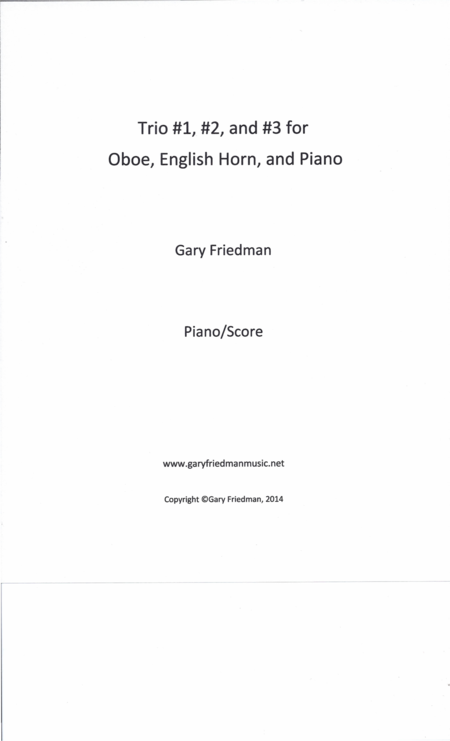 Free Sheet Music Trios 1 2 And 3 For Oboe English Horn And Piano