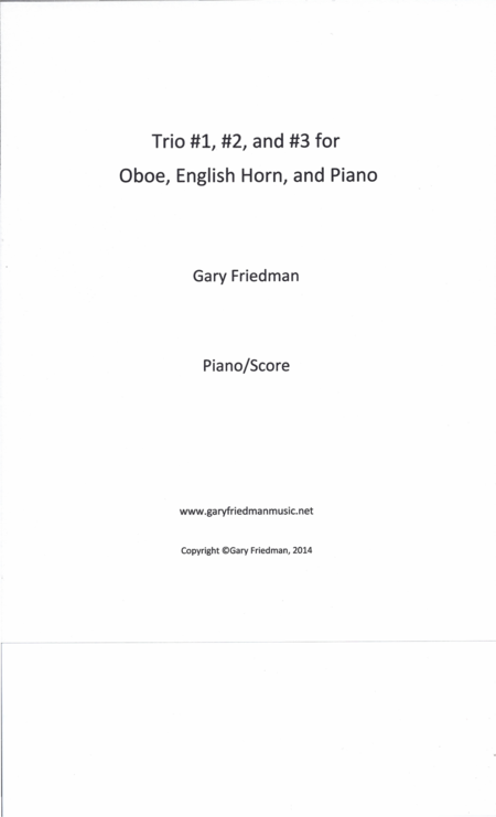 Trios 1 2 And 3 For Oboe English Horn And Piano Sheet Music