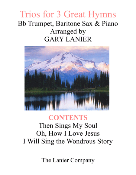 Trios For 3 Great Hymns Bb Trumpet Baritone Sax With Piano And Parts Sheet Music