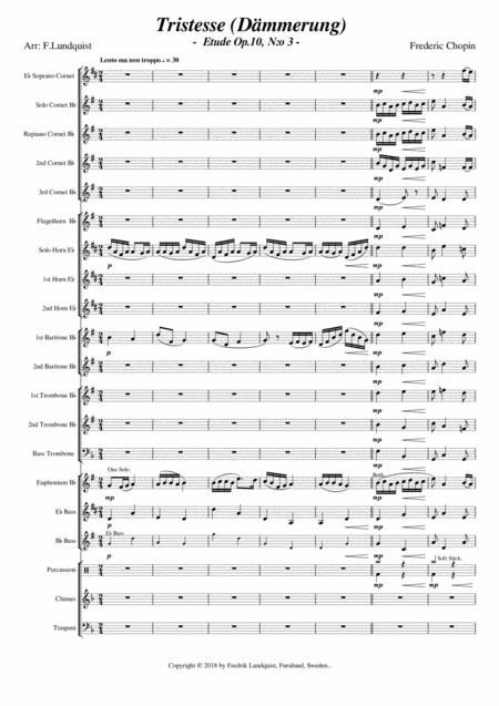 Free Sheet Music Tristesse Etude Op 10