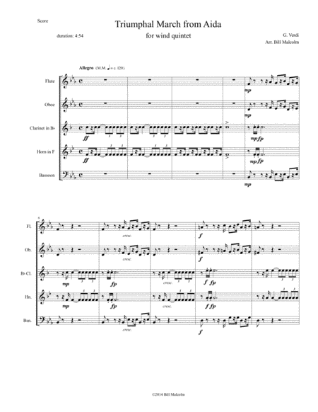 Triumphal March From Aida Sheet Music