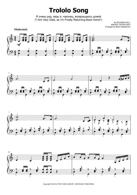 Free Sheet Music Trololo Song Piano Solo