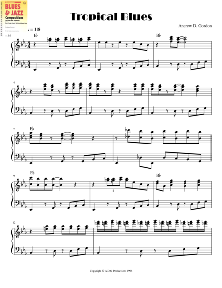 Free Sheet Music Tropical Blues