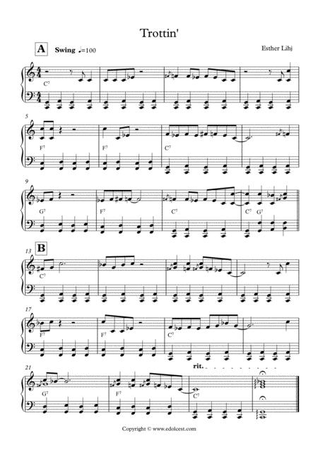 Trottin C Blues Etude Sheet Music