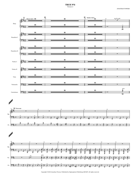Free Sheet Music True String Arrangement