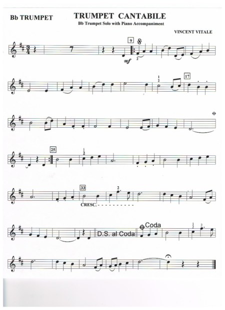 Trumpet Cantabile Sheet Music