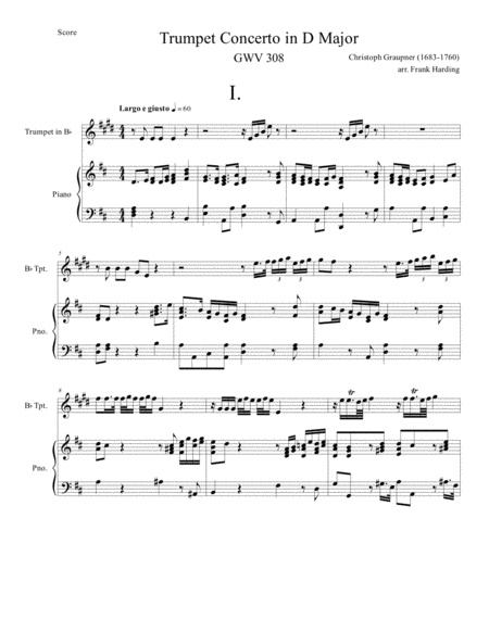 Trumpet Concerto In D Sheet Music