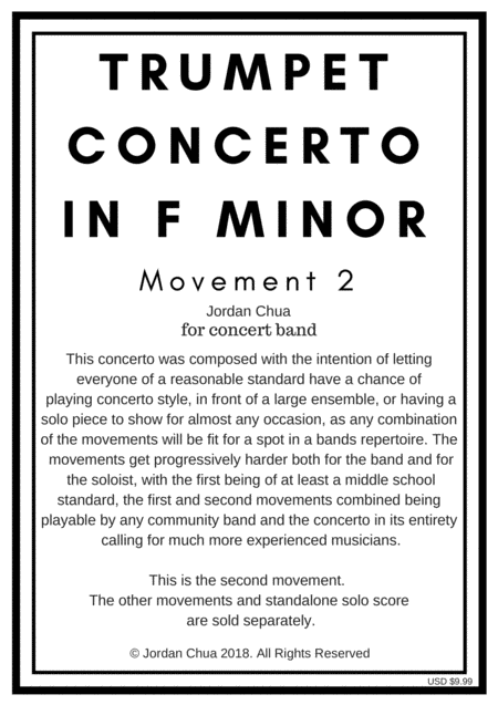 Trumpet Concerto In F Minor Movement 2 Sheet Music