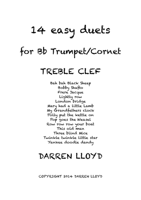 Free Sheet Music Trumpet Duets 14 Easy Duets Or Bb Trumpet Or Cornet