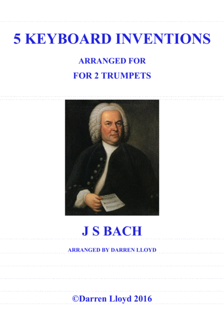 Trumpet Duets Five Bach Keyboard Inventions For 2 Trumpets Sheet Music