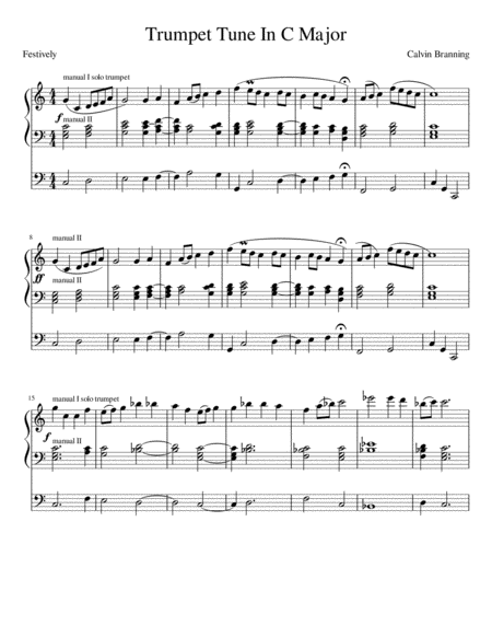 Free Sheet Music Trumpet Tune In C Major