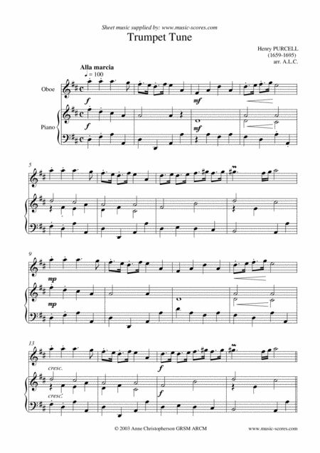 Free Sheet Music Trumpet Tune Oboe And Piano
