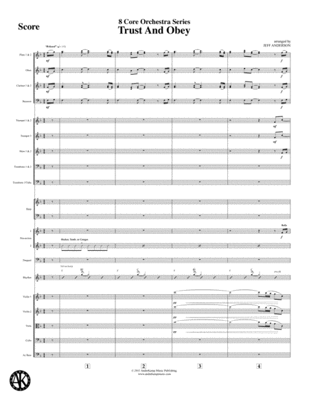 Free Sheet Music Trust And Obey 8 Core Orchestra