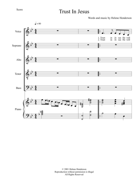 Trust In Jesus With Choir Sheet Music