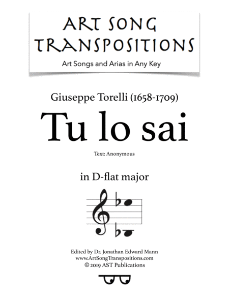 Free Sheet Music Tu Lo Sai D Flat Major