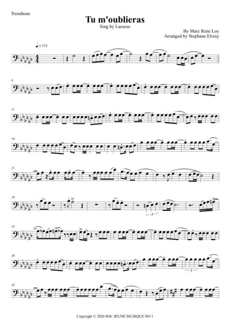 Tu M Oublieras Larusso Karaoke For Trombone Sheet Music