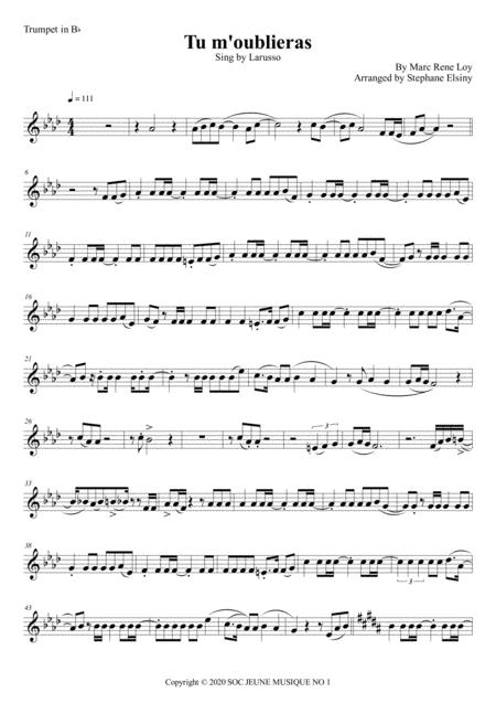 Tu M Oublieras Larusso Karaoke For Trumpet In Bb Sheet Music