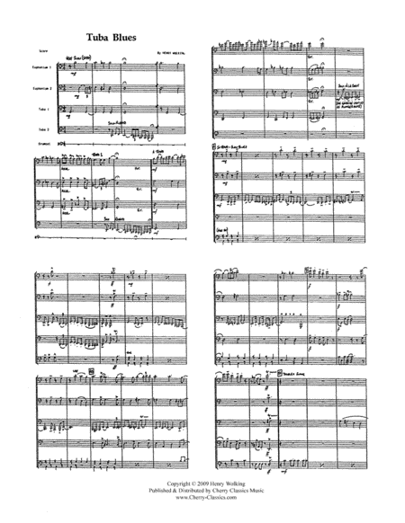 Tuba Blues For Trombone Quartet Sheet Music