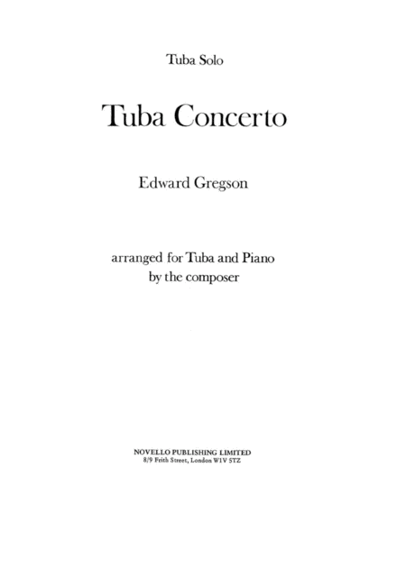 Free Sheet Music Tuba Concerto E Gregson