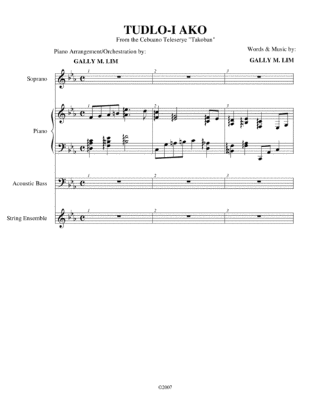 Tudlo I Ako A Cebuano Love Song Sheet Music