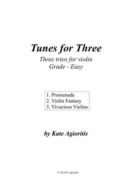 Tunes For Three Three Easy Trios For Violin Book 1 Sheet Music