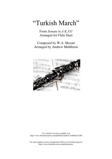 Turkish March Arranged For Clarinet Duet Sheet Music