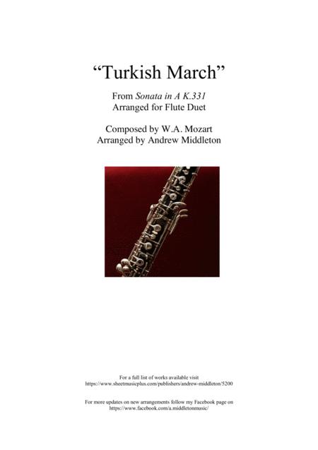 Turkish March Arranged For Oboe Duet Sheet Music