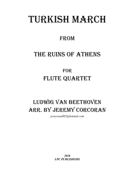 Turkish March From The Ruins Of Athens For Flute Quartet Sheet Music