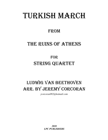 Free Sheet Music Turkish March From The Ruins Of Athens For String Quartet