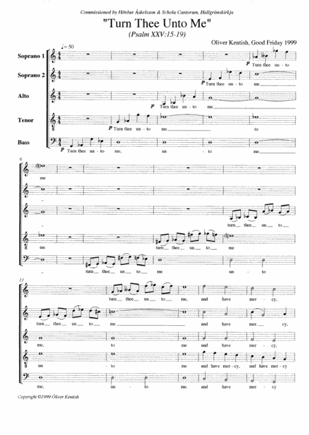 Turn Thee Unto Me Psalm Xxv Sheet Music