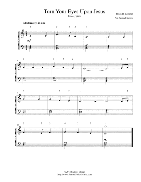 Turn Your Eyes Upon Jesus For Easy Piano Sheet Music