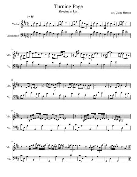 Free Sheet Music Turning Page Sleeping At Last