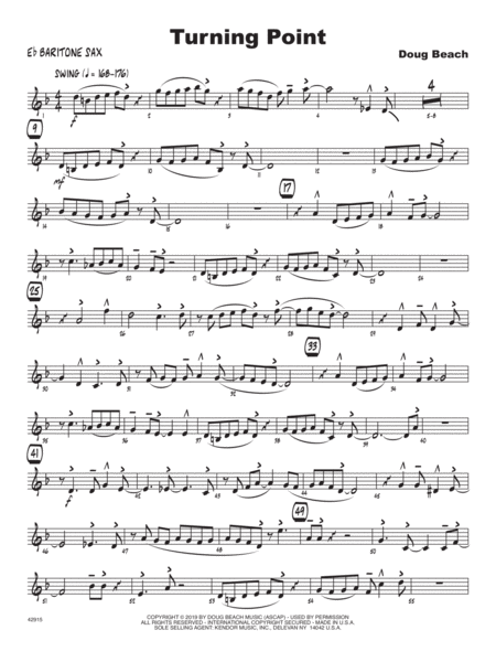 Free Sheet Music Turning Point Eb Baritone Saxophone