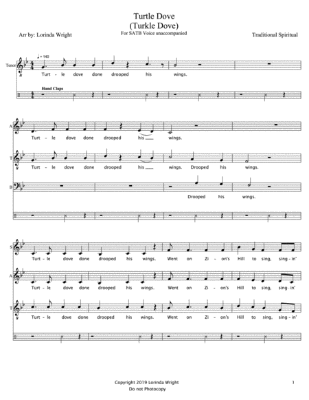 Free Sheet Music Turtle Dove Turkle Dove