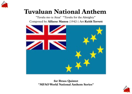 Tuvaluan National Anthem Tuvalu Mo Te Atua For Brass Quintet Sheet Music