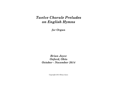 Free Sheet Music Twelve Chorale Preludes On English Hymns