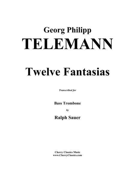 Free Sheet Music Twelve Fantasias For Bass Trombone