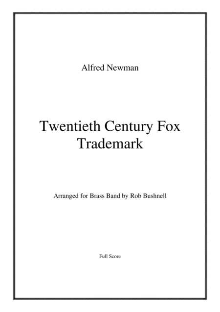 Free Sheet Music Twentieth Century Fox Trademark Newman Brass Band