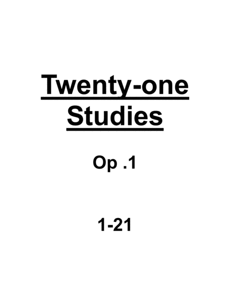 Twenty One Etudes Sheet Music